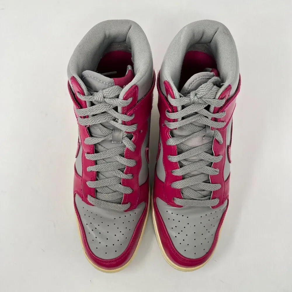 Nike Dunk Sky High Medium Grey Fuchsia 528899-001 2012 Size 9 Hidden Wedge